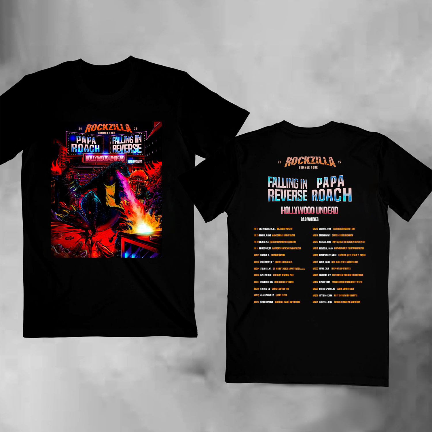 TOUR Rockzilla Summer Tour 2022 T Shirt