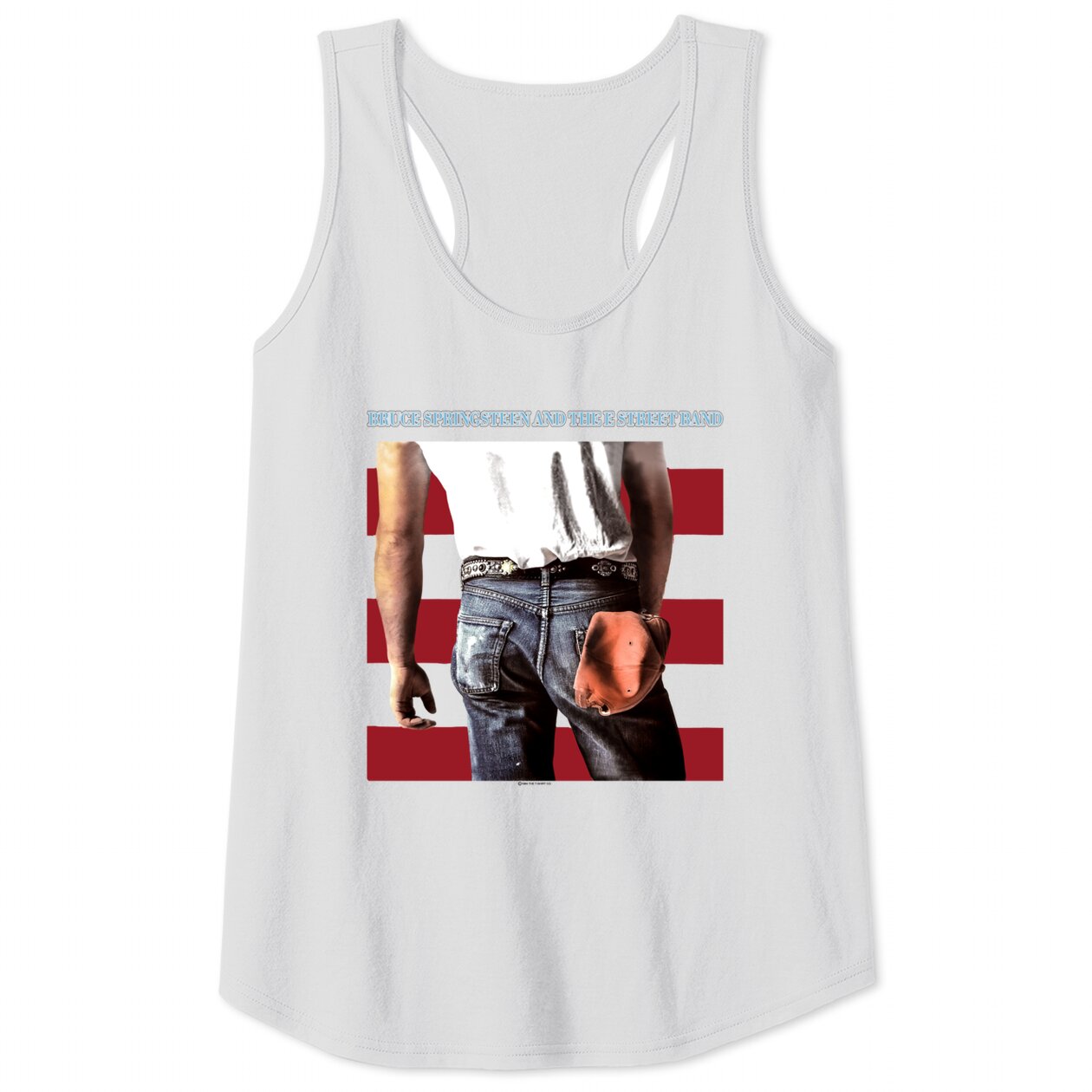 Vintage Bruce Springsteen White Graphic Tank Tops