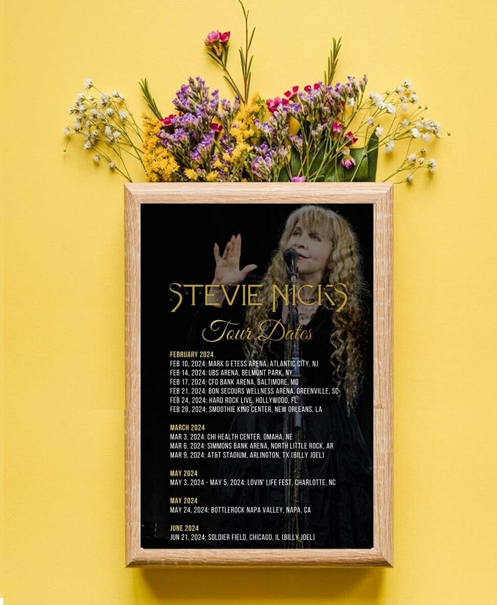Stevie Nicks 2024 Tour Poster, Music Poster