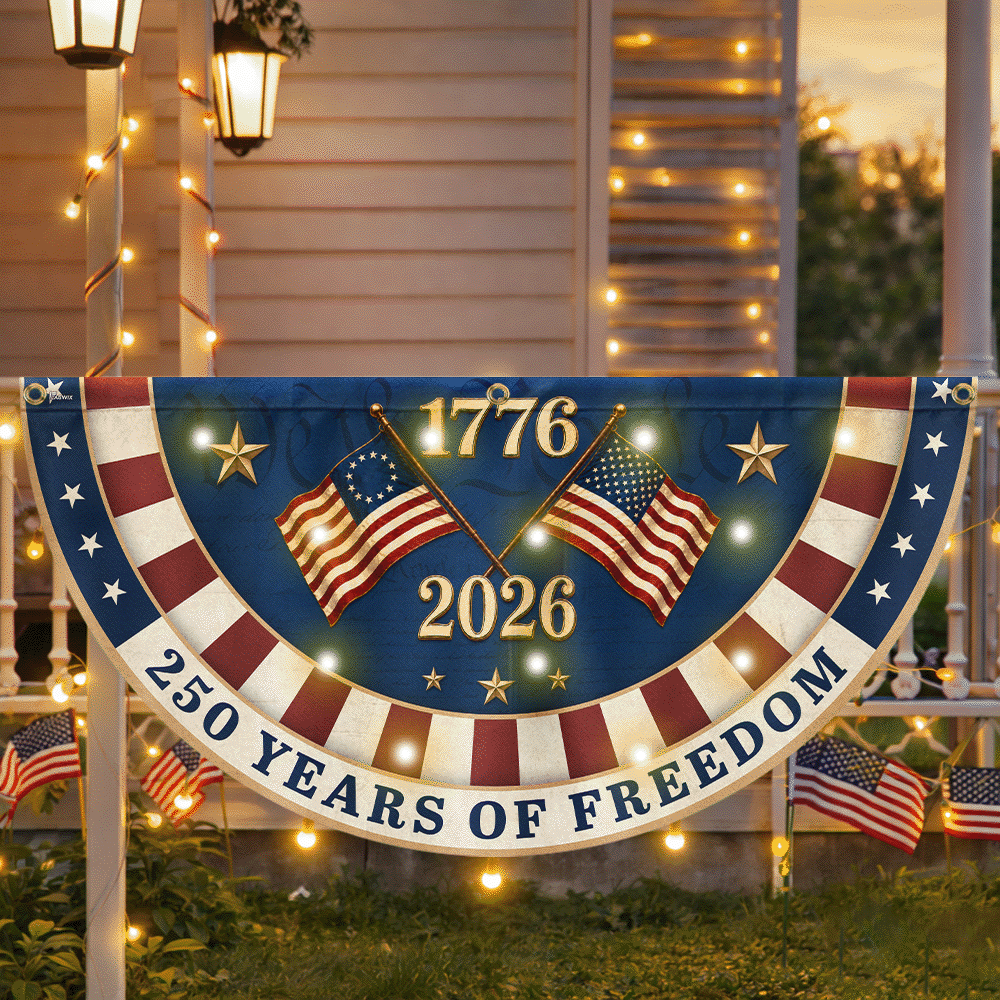 250 Years of Freedom Flag, 1776 2026 Betsy Ross American Solar Led Fan Flag