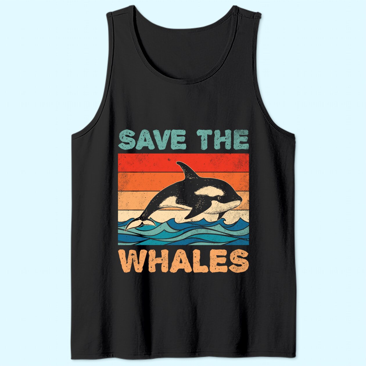 Save The Whales Retro Vintage Orca Whale Tank Top