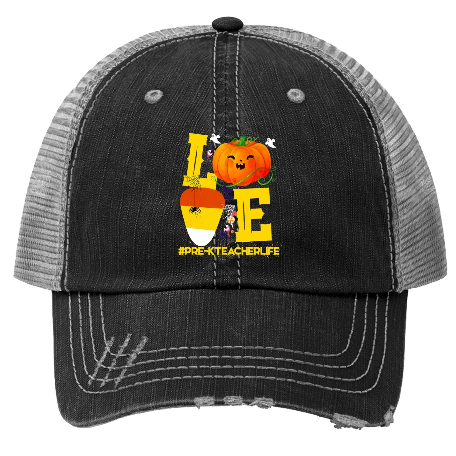 Halloween Pumpkin Love Pre-k Teacher Life Costume Trucker Hat