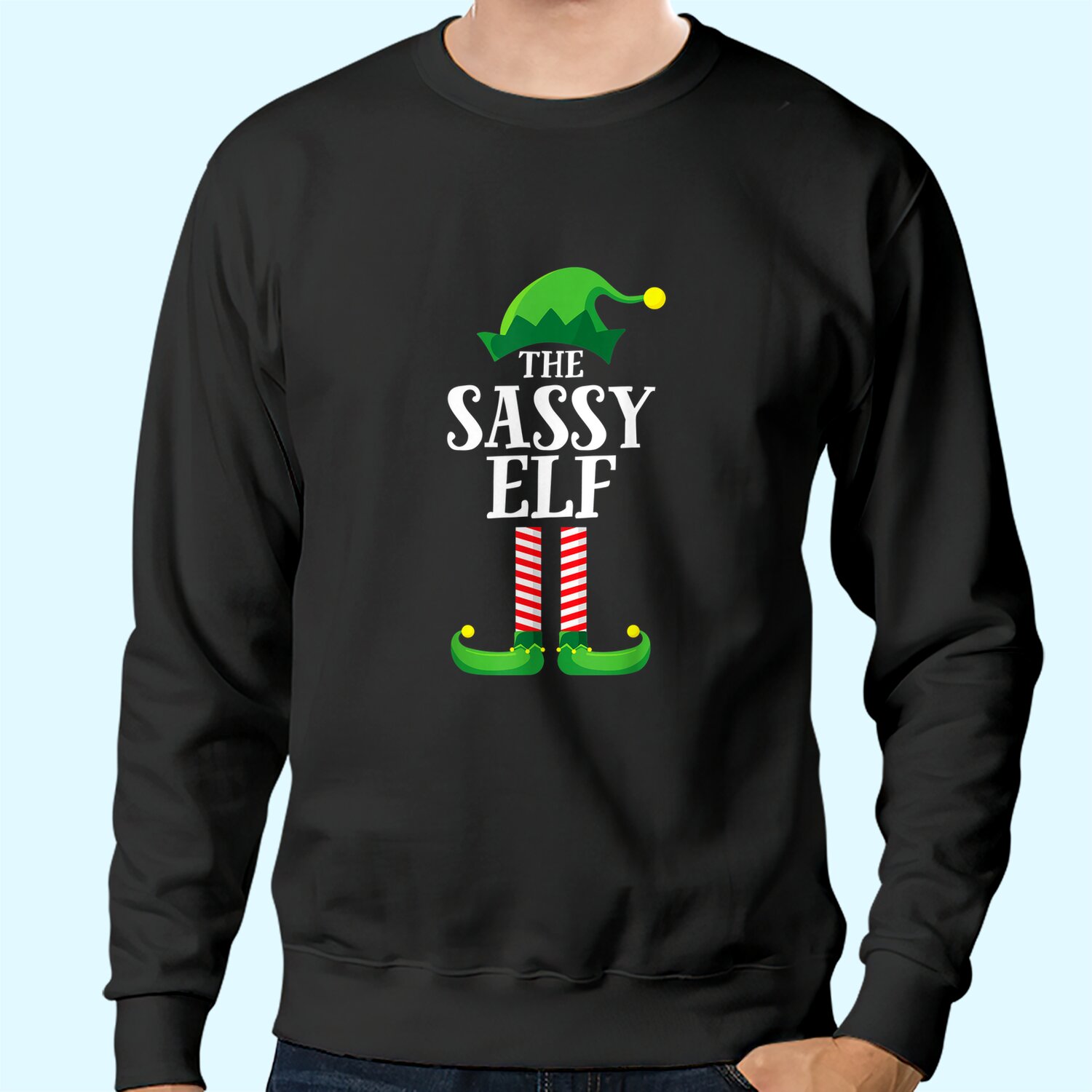 Sassy Elf Matching Family Group Christmas Party Pajama Sweatshirt
